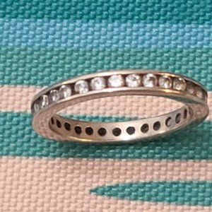EDCO Eternity Band Ring Sterling Silver 925 Channel Set Stones Size 9